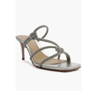 SCHUTZ Lauryn Slide Sandals Cristal Forro & Silver Women’s 5.5B Jewel Encrusted